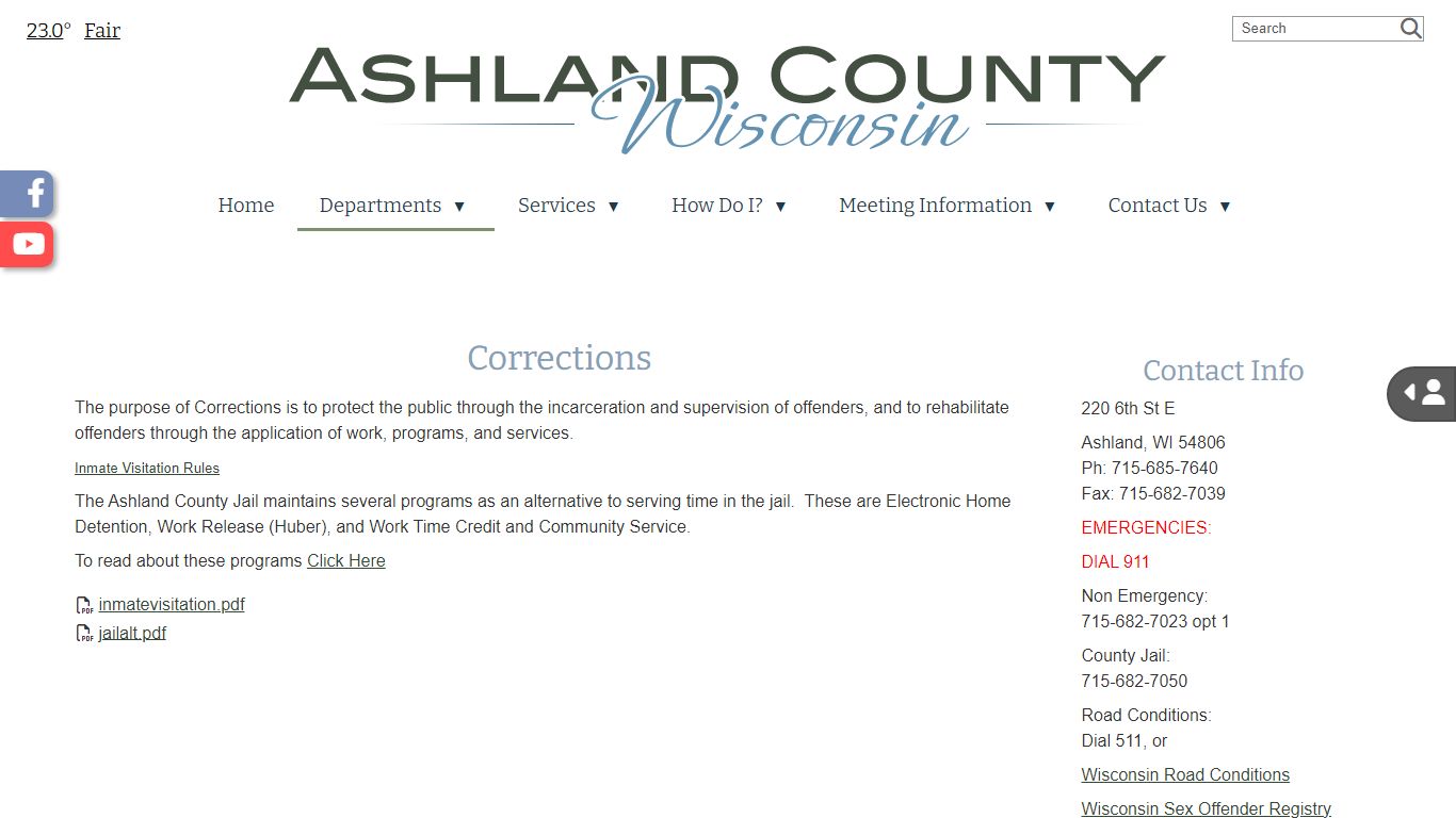 Corrections - Ashland County, WI